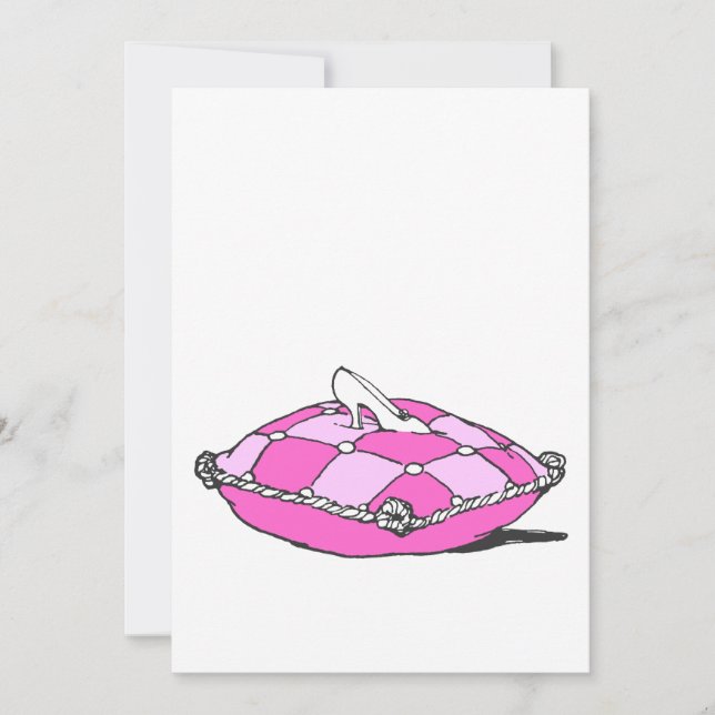 Zapatilla de Cenicienta sobre Almohada Rosa Arte A (Anverso)
