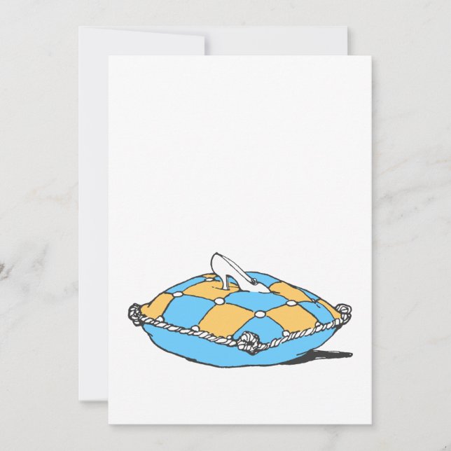 Zapatilla de Cenicienta sobre cojín teal naranja (Anverso)