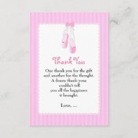 Zapatillas de bailarina rosadas tarjetas de agrade