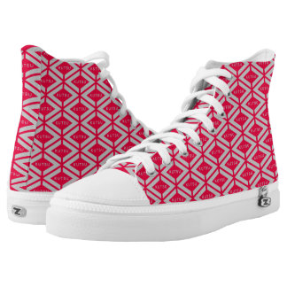 ZAPATILLAS High-Top くつFULL赤グレー
