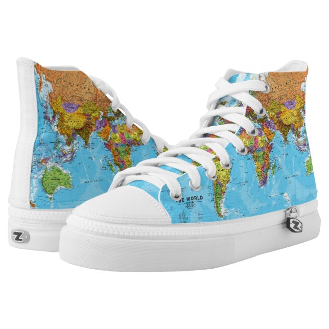 Zapatillas High-Top Maestro de geografía Meme Sneakers. Escuela (Par)