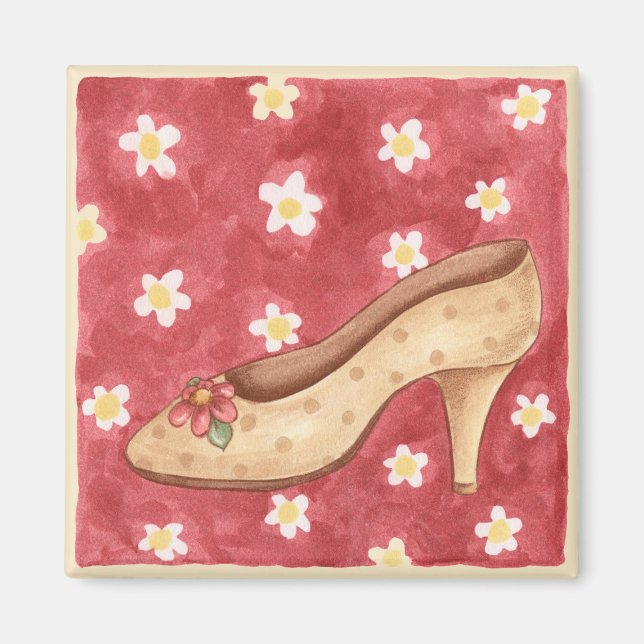 Zapato de flores - imán (Frente)