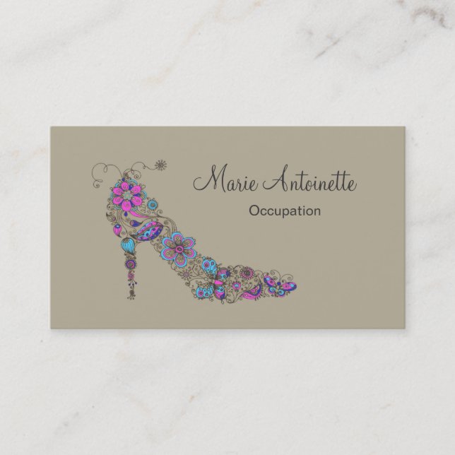 Zapato de moda ~ Tarjeta de visita (Anverso)