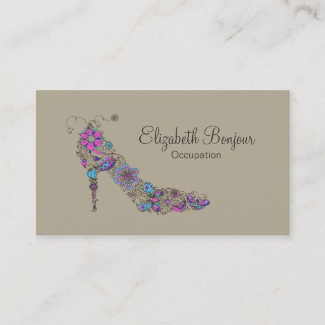 Zapato de moda ~ Tarjeta de visita (Anverso)