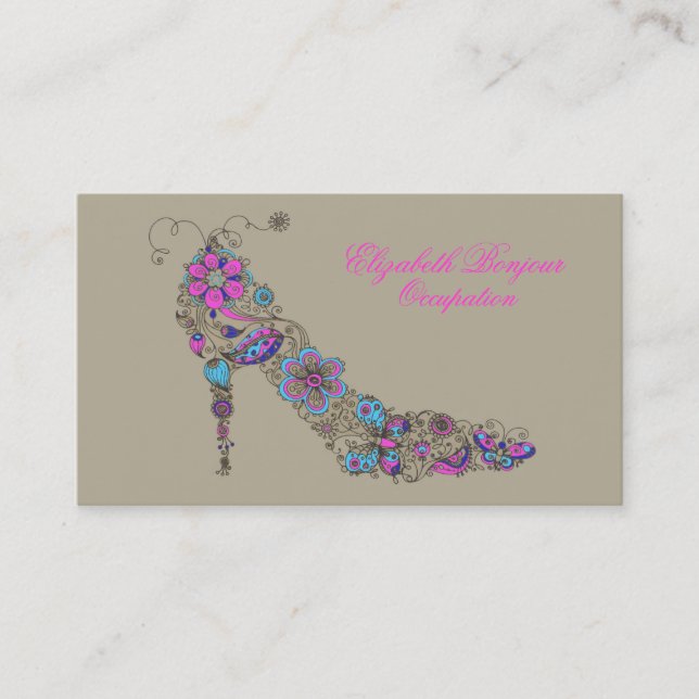 Zapato de moda ~ Tarjeta de visita (Anverso)