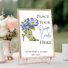 Zapato de tacón alto coloca tu tarjeta de receta a