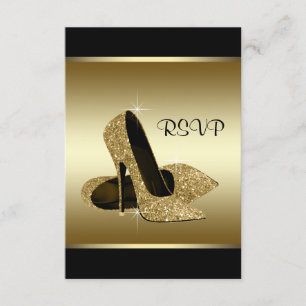 Zapato de tacón alto de oro negro RSVP