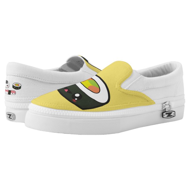 Zapato del amarillo del mushi del sushi de Kawaii (Par)