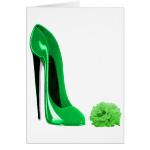 Zapato del estilete del verde esmeralda y subió