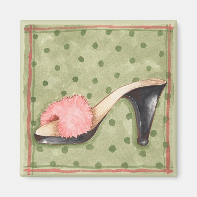 Zapato rosa difuso - imán (Frente)