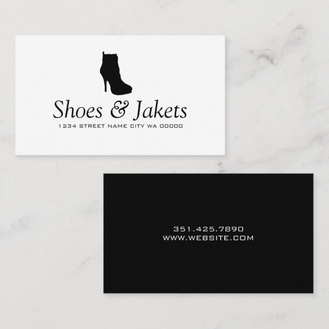 Zapatos, Abrigos, Reparación Ver tarjeta de visita (Anverso / Reverso)