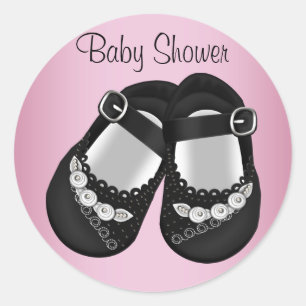 Zapatos de bebé negros Pegatinas para baby shower