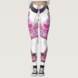 zapatos de corona rosa leggings