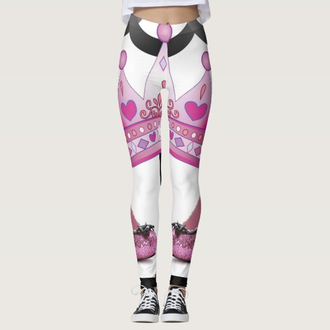 zapatos de corona rosa leggings (Anverso)