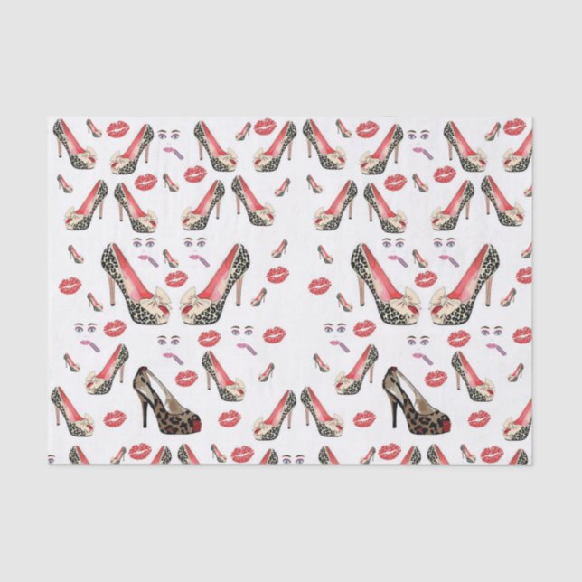 Zapatos de papel de tejido decorativo (Anverso)