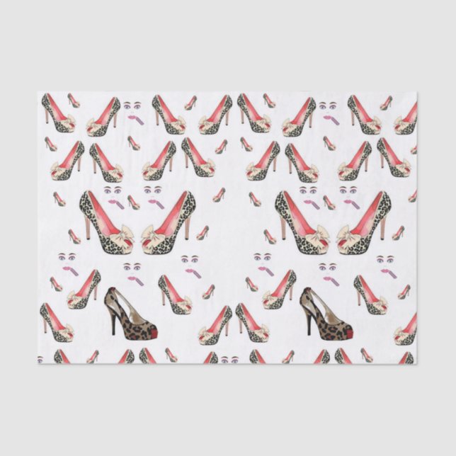 Zapatos de papel de tejido decorativo (Anverso)