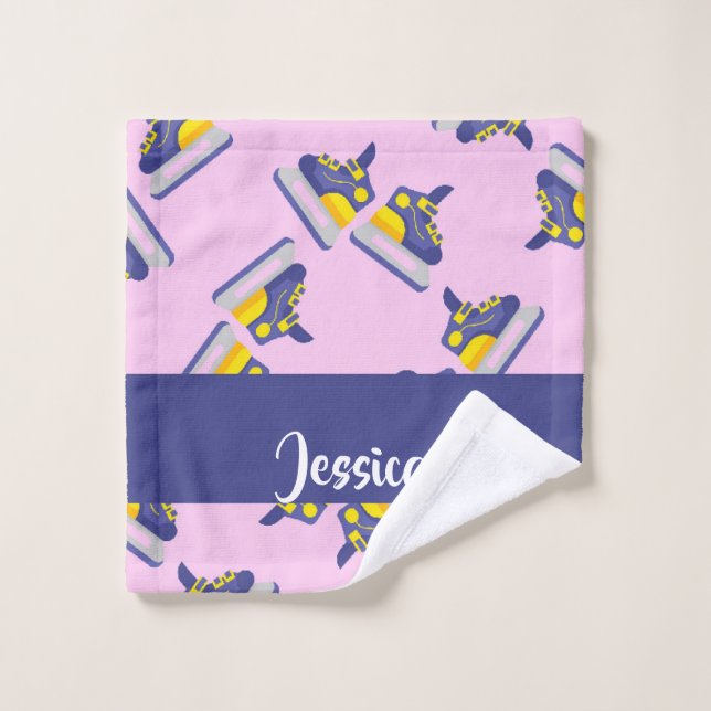 Zapatos de patinaje sobre hielo azul y amarillo (Toallita)