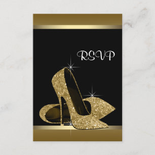Zapatos de tacón alto de oro negro RSVP