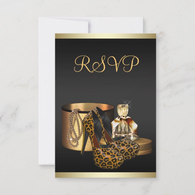 Zapatos de tacón alto leopardo dorado RSVP (Anverso)