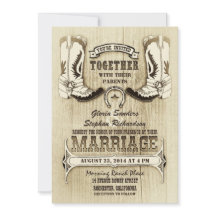 zapatos de vaquero invitaciones de boda occidental