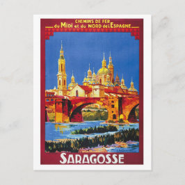 Zaragoza, España, ciudad, postal vintage de viaje