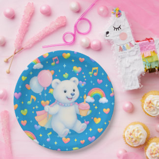 Zarah el Oso Polar Bailarín • Platos de Papel para