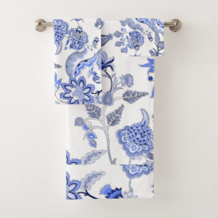 Zaraza romántica azul y blanca floral