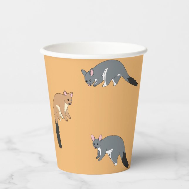 Zarigüeyas de cola tupida Vaso de papel (Anverso)