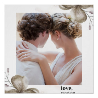 Zazzle ama la paz y la alegría poster brillante