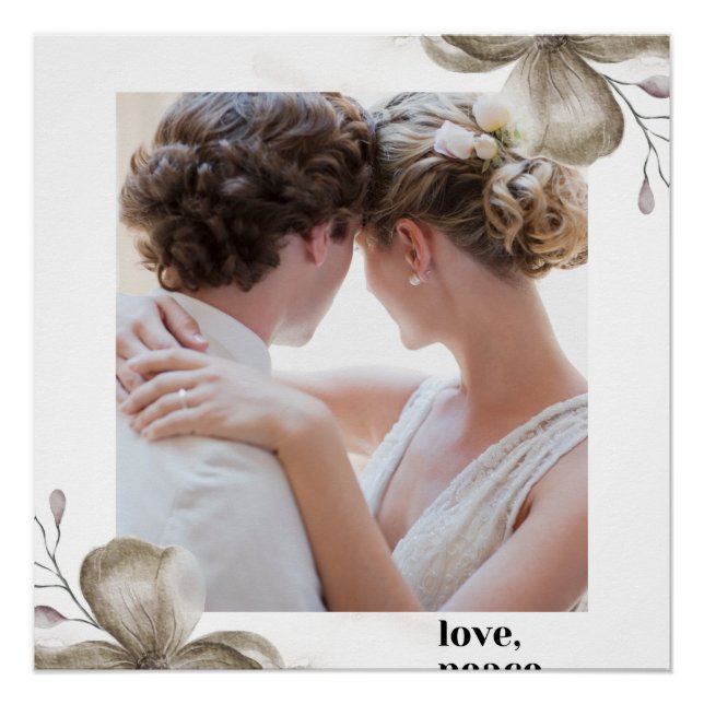 Zazzle ama la paz y la alegría poster brillante