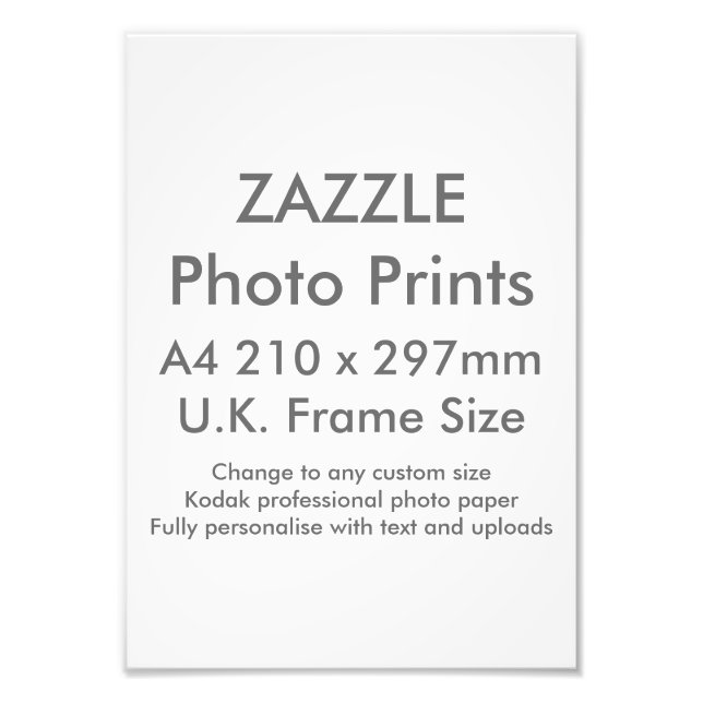 Zazzle Personalizado A4 Impresión fotográfica Rein (Frente)