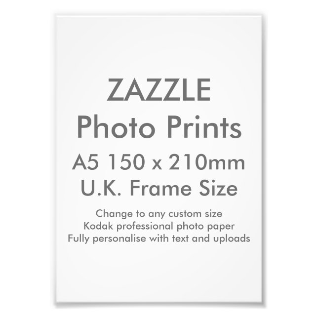 Zazzle Personalizado A5 Impresión fotográfica Rein (Frente)
