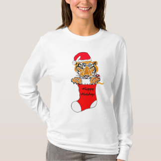 ZB- tigre del navidad en una camisa de la media