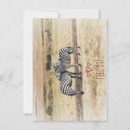 Zebra Affection, tarjeta de vacaciones plana