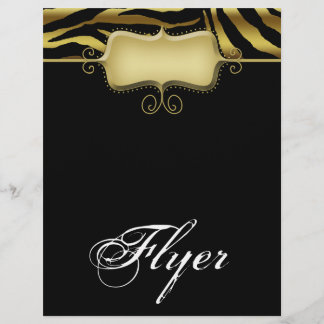 Zebra Animal Flyer Salon Spa Gold Black