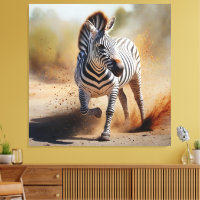 Zebra en el salvaje y dramático arte de la puesta