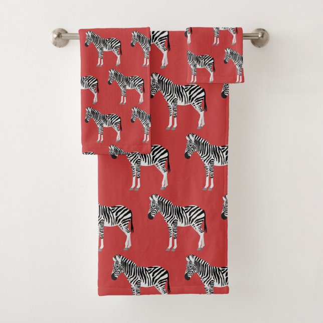 Zebra Exótico Patrón Animal Profundo Rojo (In situ)