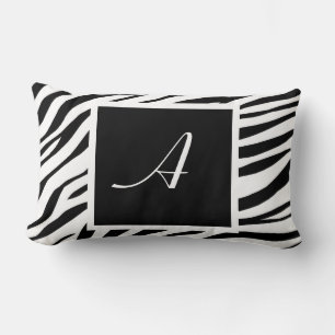 Zebra Imprimir almohada lumbar en blanco y negro