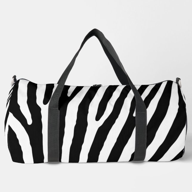 Zebra Imprimir Cortar Sew Gran Bolsa Duffel (Anverso)