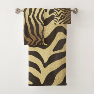 Zebra Imprimir piel de animal Piel de oro Glam mod