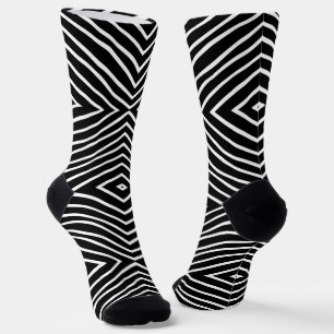 Zebra Inspirada En Calcetines De Diseño Blanco Y N