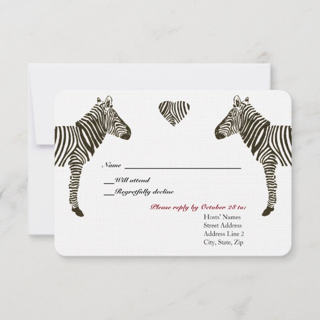 Zebra Love RSVP (Anverso)