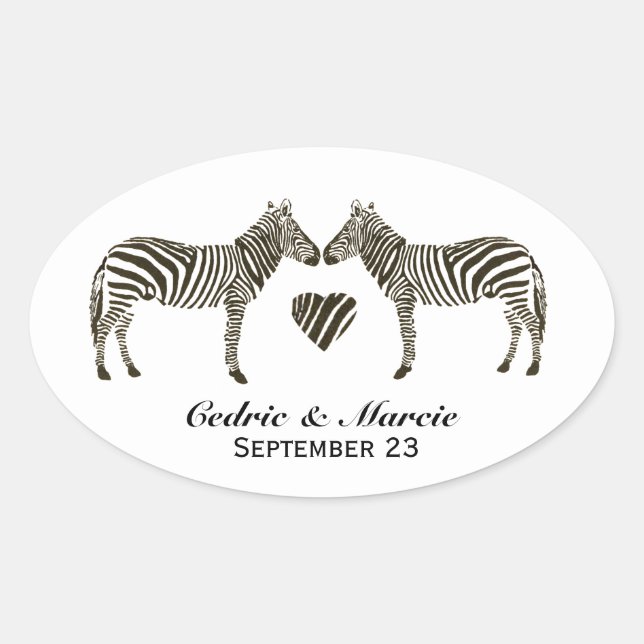 Zebra Love Save the Date Pegatinas (Anverso)