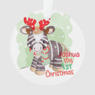 Zebra, mi primer ornamento de Navidad