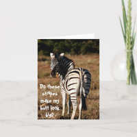 Zebra "¿pero el culo se ve grande?" tarjeta de fel