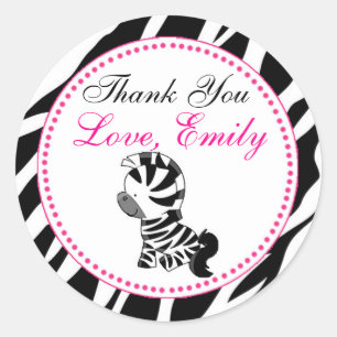Zebra Regalo Favor Etiqueta Sello Selva Safari