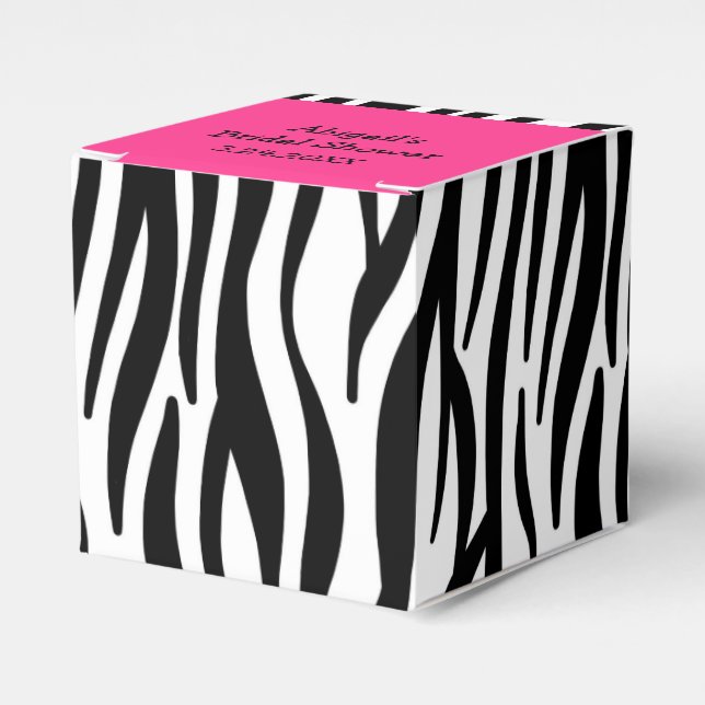 Zebra rosa y negra Imprimir caja de favoritas de d (Costado Anverso)