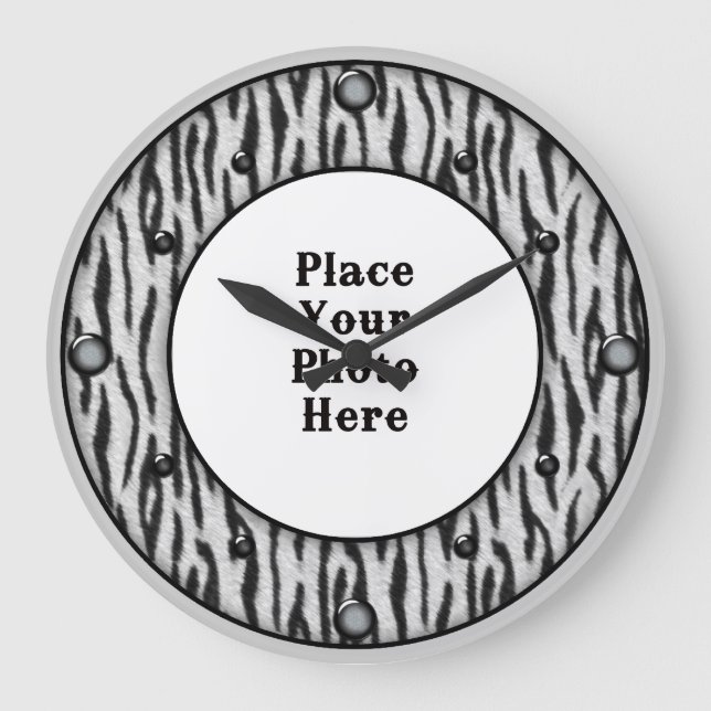 Zebra tu reloj de pared de fotos (Anverso)