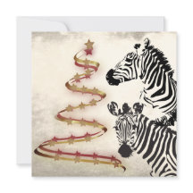Zebras silvestres y lazos de árboles de Navidad es