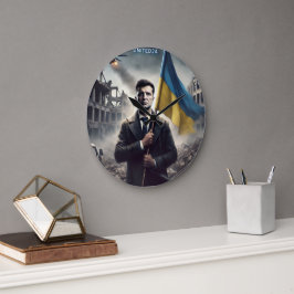 Zelenskyy reloj de pared de la bandera de Ucrania